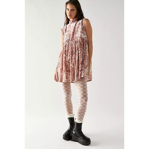 New Free People All The Time Velvet Mini Dress $168 X-SMALL Pink Petal - Picture 3 of 8